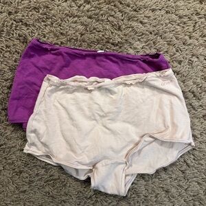 TWO Cotton PINK Hiphugger Undies. NWOT.